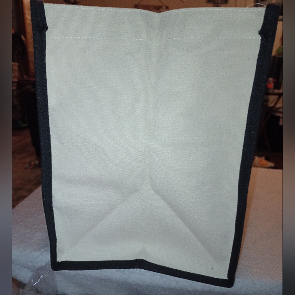 Stitch Canvas Tote Bag with Black Handles Nwot (Cream Off-white Color) - Picture 5 of 6